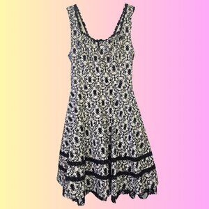 Hot Topic 50s Retro A-Line Dress S Spider Print Corset Back Gothic Pinup Style